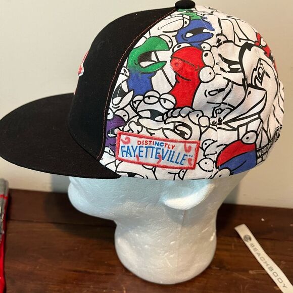 New SGA Fayetteville Woodpeckers MiLB Baseball Snapback Hat Cap Worms Print - Picture 2 of 5